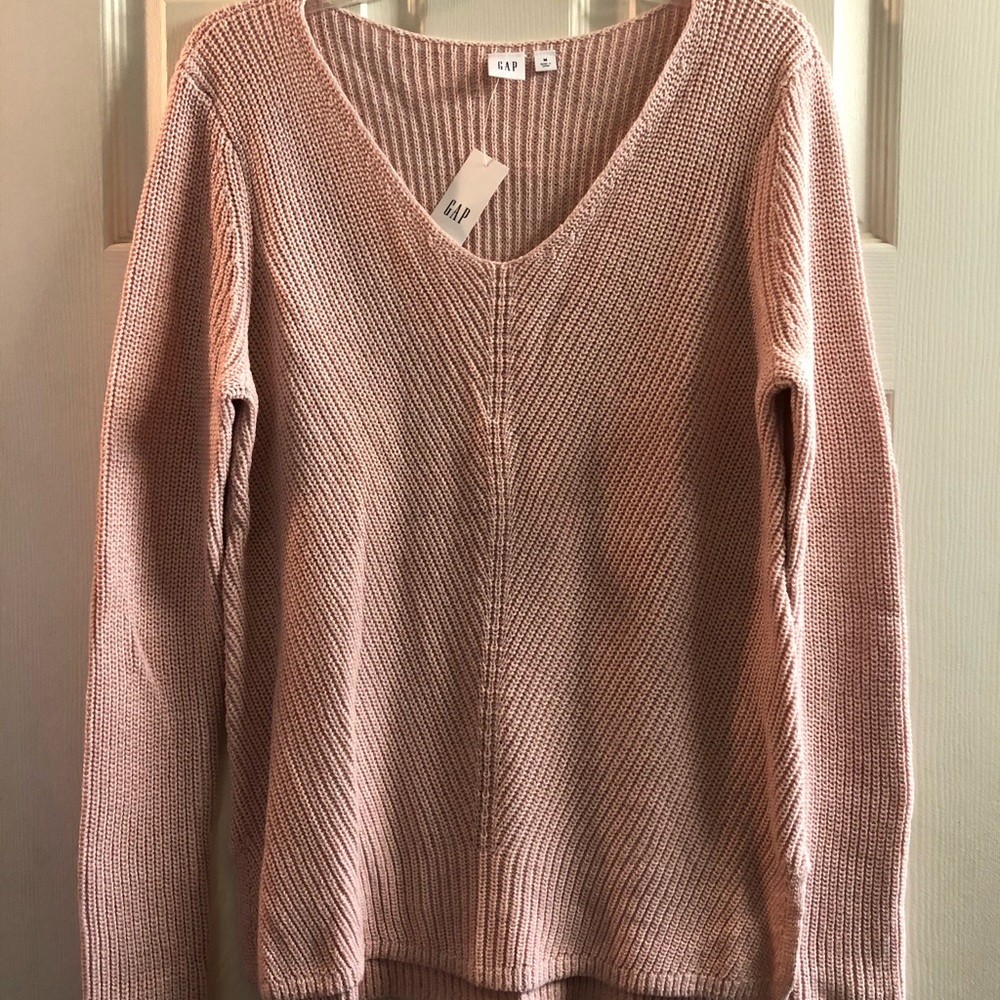 Gap sweater, v neck, pink